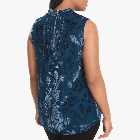 NWOT White House Black Market Salma Velvet Burnout Shell M Petite Size Sold Out - Picture 5 of 15